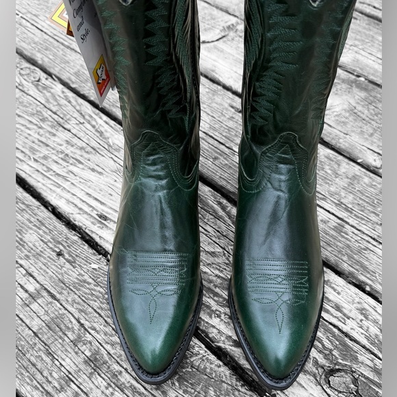 Vintage Green Texas Brand Women’s Cowboy Boots~ Dead Stock NWT - Picture 3 of 9